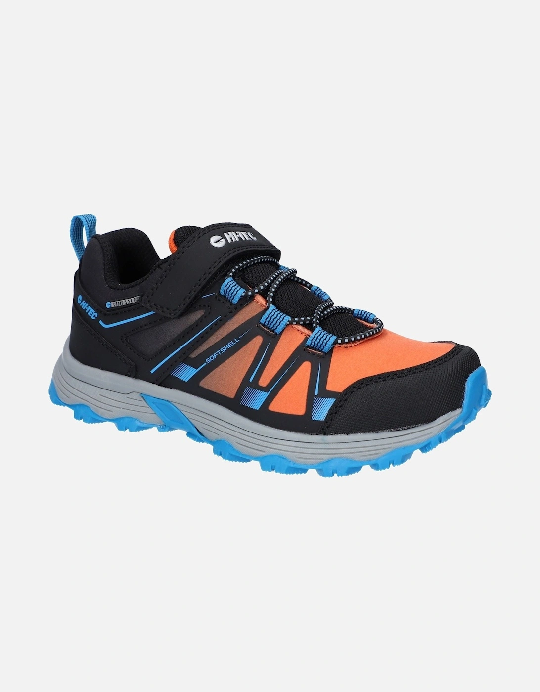 SCRAPPY LOW WP JR Polyester Black/Blue Danube/Flame Hiking Shoes, 6 of 5