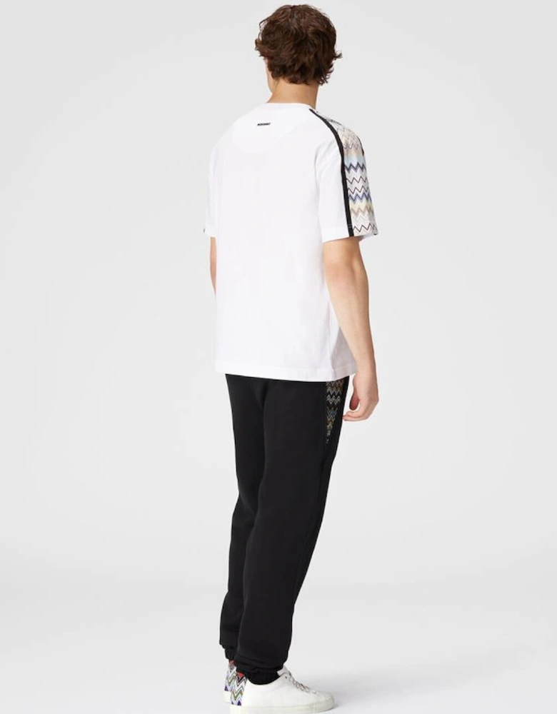 Zig Zag Sleeve T-Shirt in White