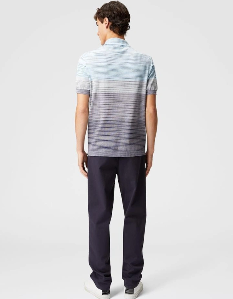 Slub Pattern Polo in Light Blue and Purple