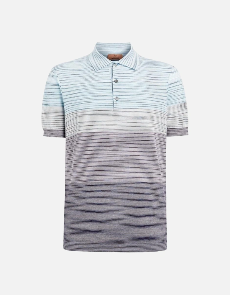Slub Pattern Polo in Light Blue and Purple