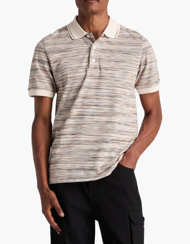 Space Dyed Polo Shirt in Orange Beige