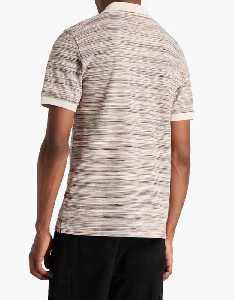 Space Dyed Polo Shirt in Orange Beige