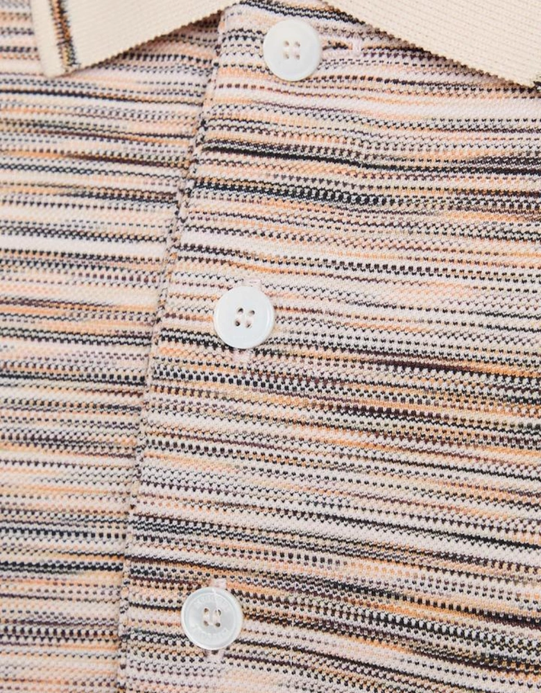 Space Dyed Polo Shirt in Orange Beige