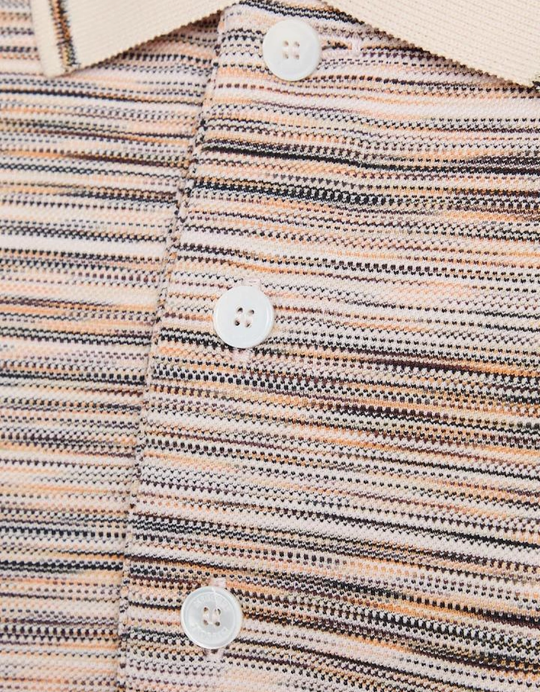 Space Dyed Polo Shirt in Orange Beige