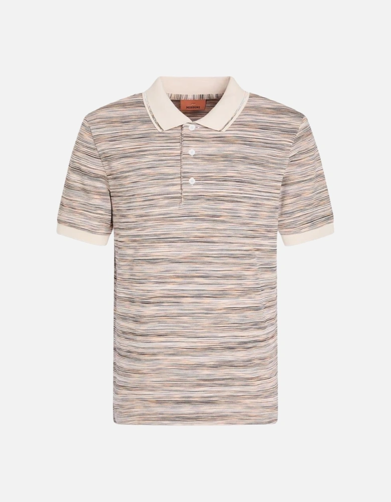 Space Dyed Polo Shirt in Orange Beige