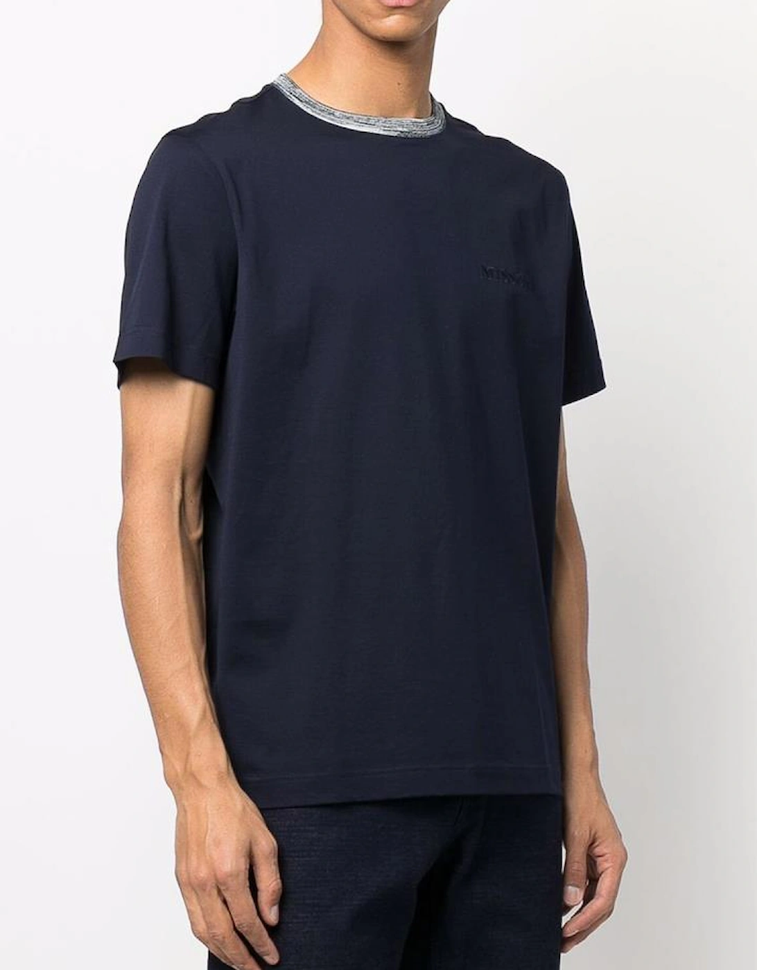 Embroidered Logo T-Shirt in Navy