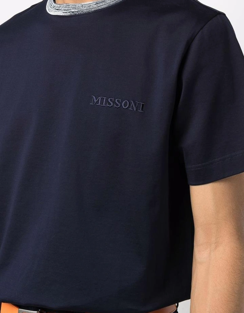 Embroidered Logo T-Shirt in Navy