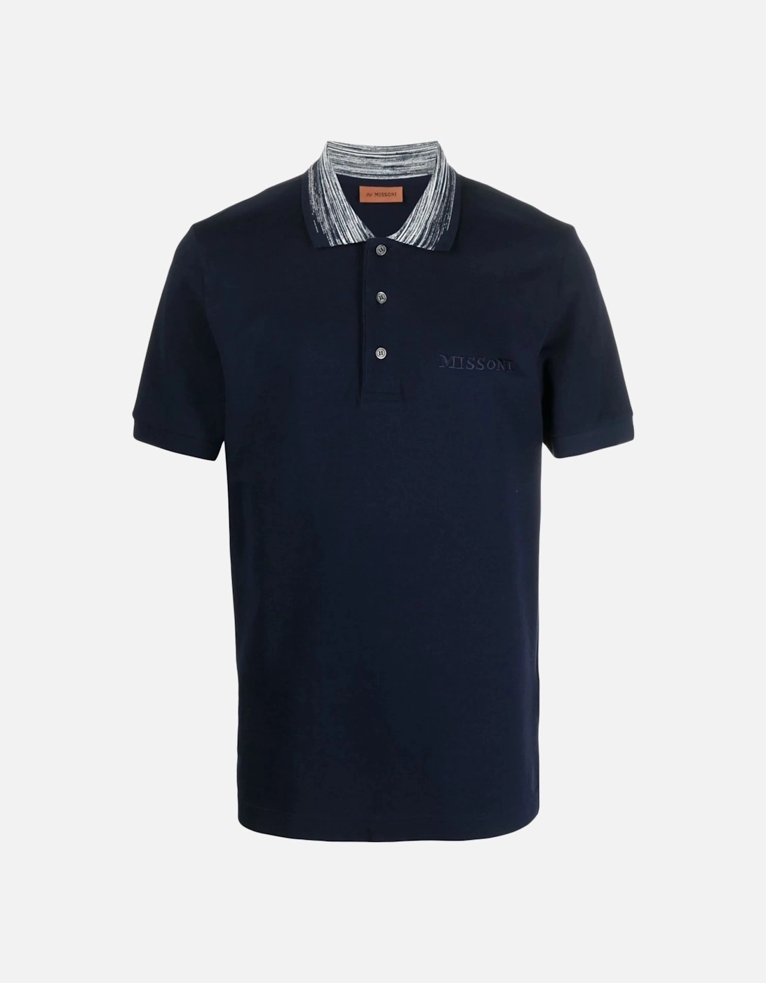 Striped Collar Polo Shirt in Navy, 6 of 5