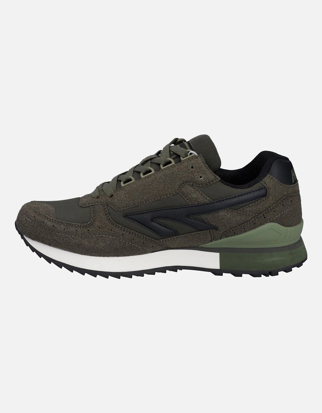 Silver Shadow PU Suede/Polyester Men's Dark Olive Lace-Up Shoes