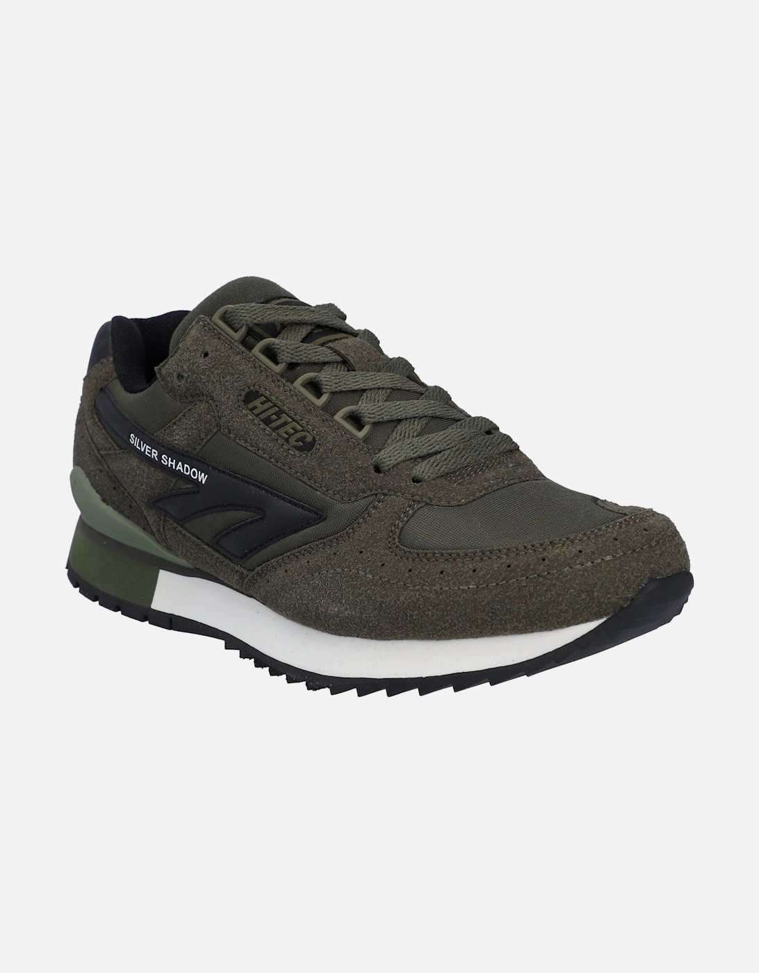 Silver Shadow PU Suede/Polyester Men's Dark Olive Lace-Up Shoes, 6 of 5