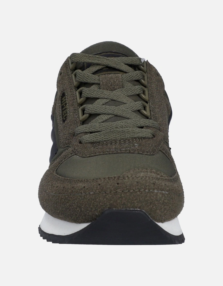 Silver Shadow PU Suede/Polyester Men's Dark Olive Lace-Up Shoes