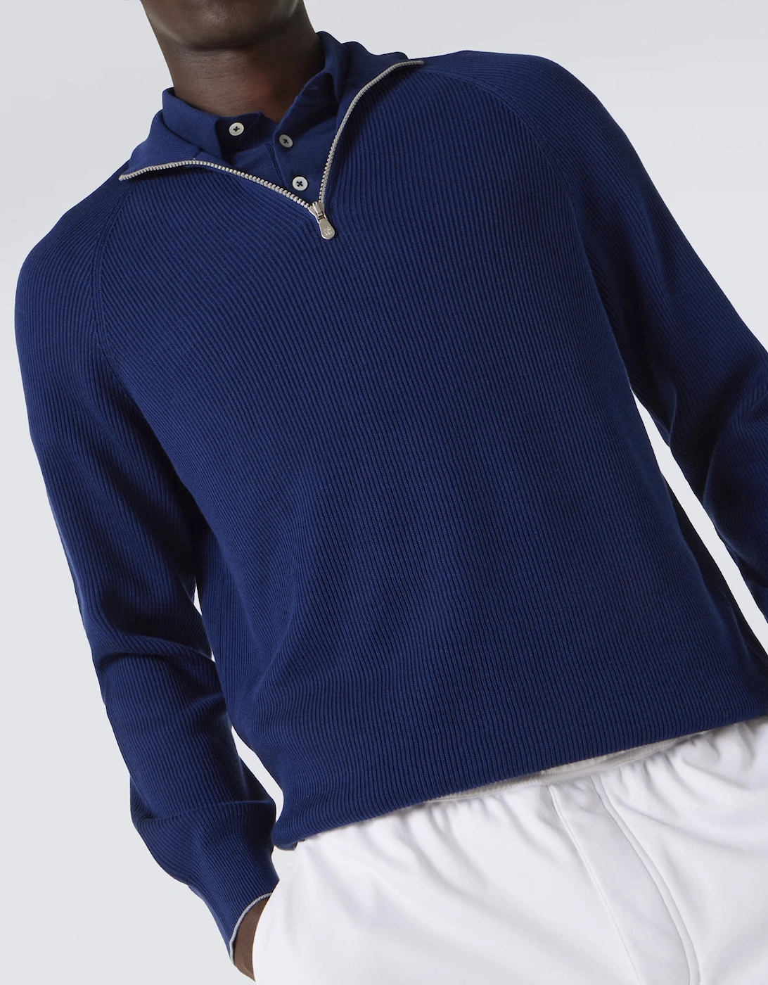 Zip Turtleneck Sweater Navy