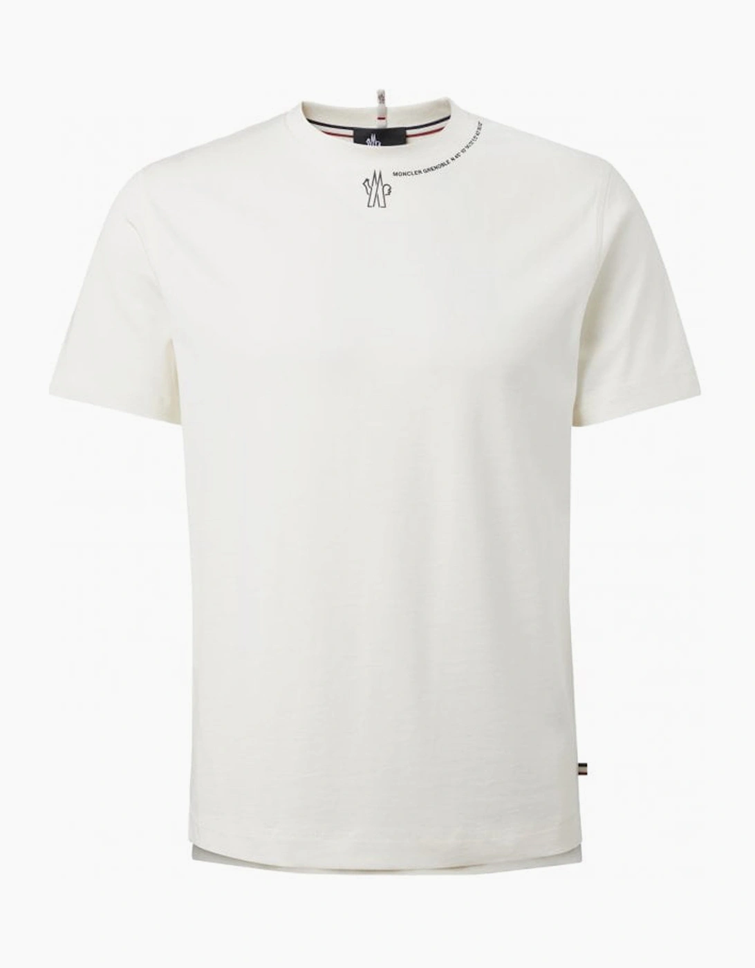 Moncler Men's Neck Branding Cotton T-shirt White - Size: 38