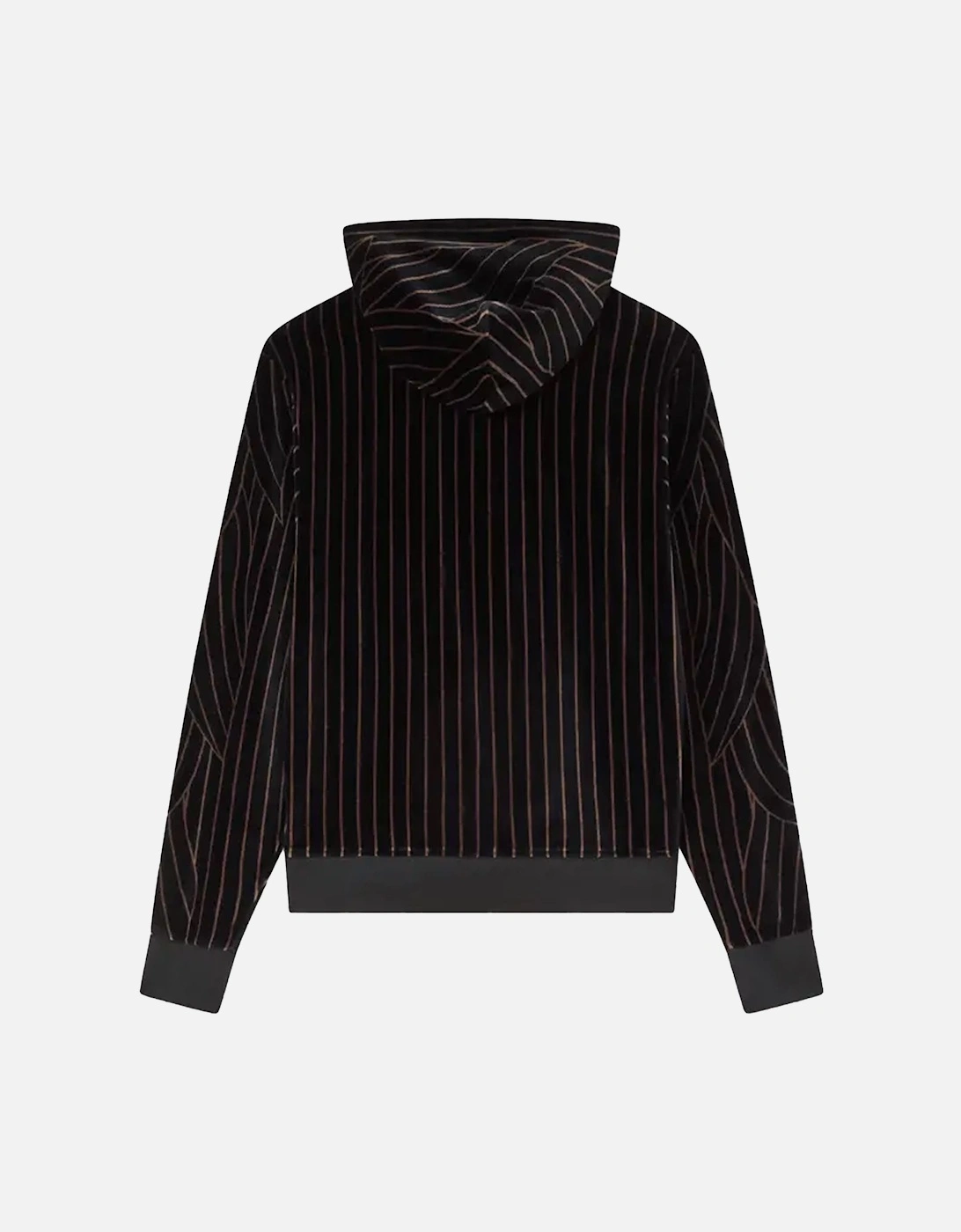 Leaf Stripe Velvet Full Zip Hoodie Black