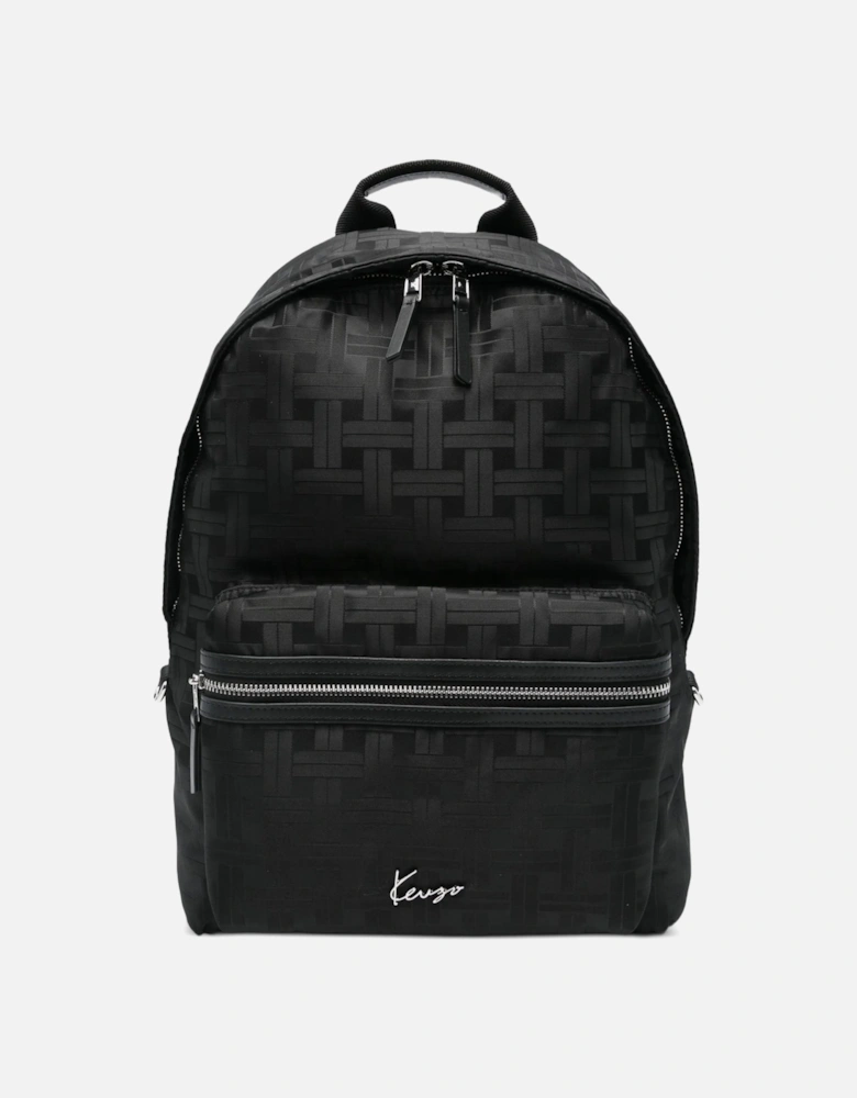 Jaquard Logo Backpack Black