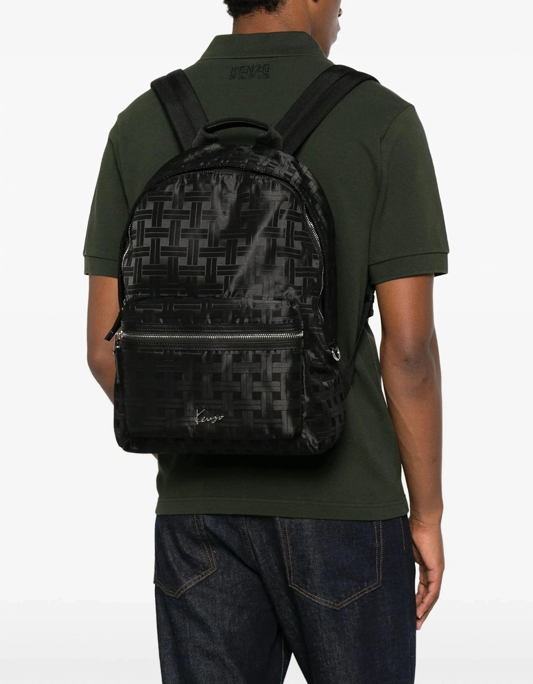 Jaquard Logo Backpack Black