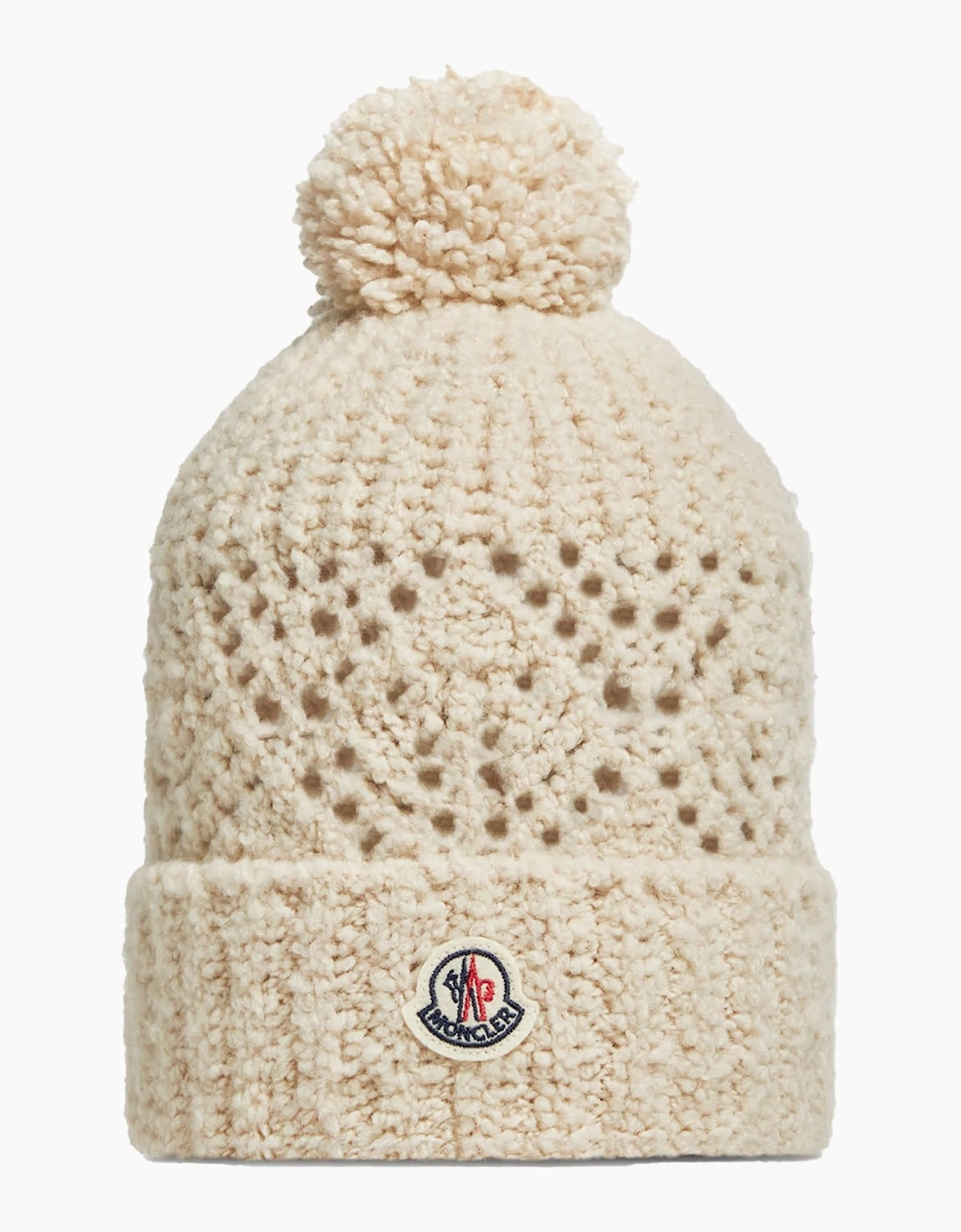 Moncler Girl's Kids Cable Bobble Hat Beige - Pink - Size: 10 years/11 years
