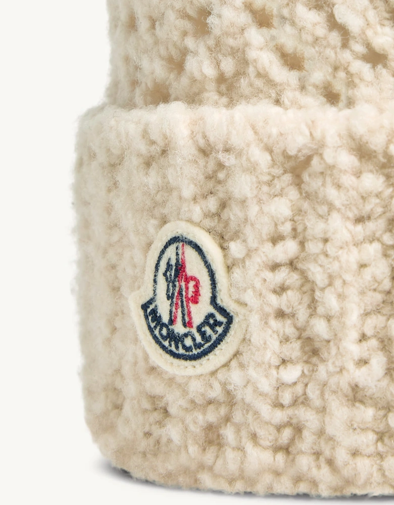 Kids Cable Bobble Hat Beige