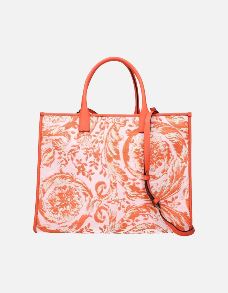 Front Logo Print Adjustable Shoulder Bag Women - Orange