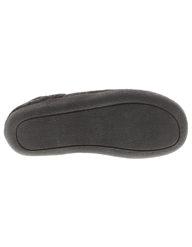 Mens Full Slippers Textile Felt Lease  black UK Size