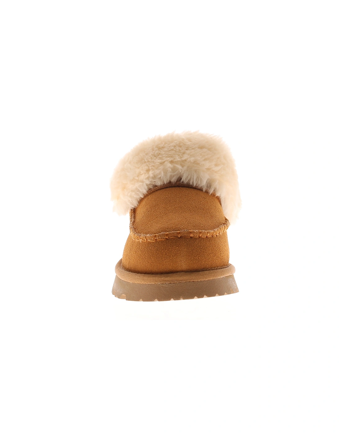 Womens Slipper Cuddle Bootee Faux Fur Lining Leather Suede Tan UK Size