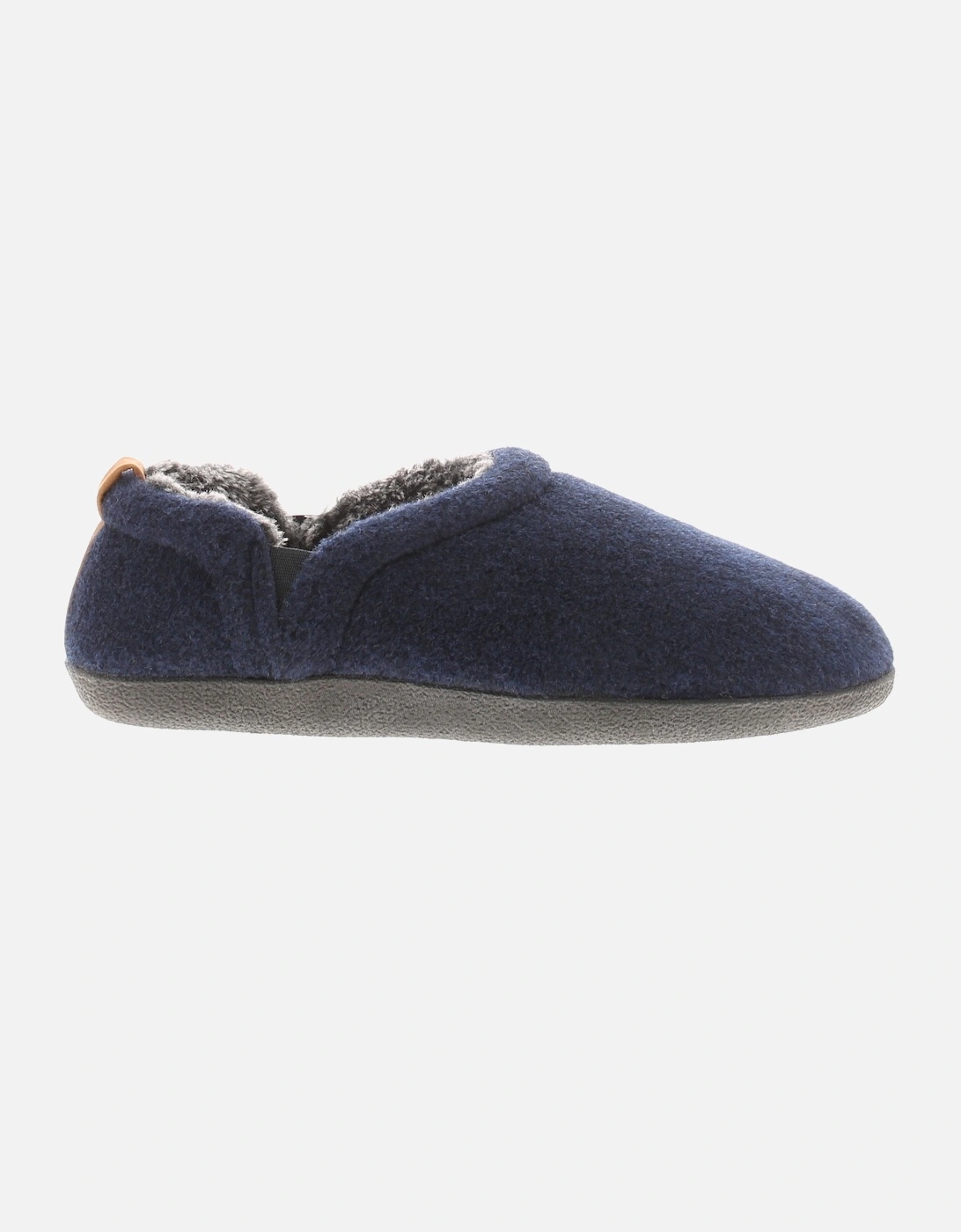 Mens Full Slippers Textile Felt Lease navy UK Size