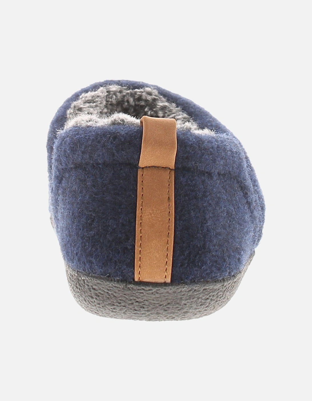 Mens Full Slippers Textile Felt Lease navy UK Size
