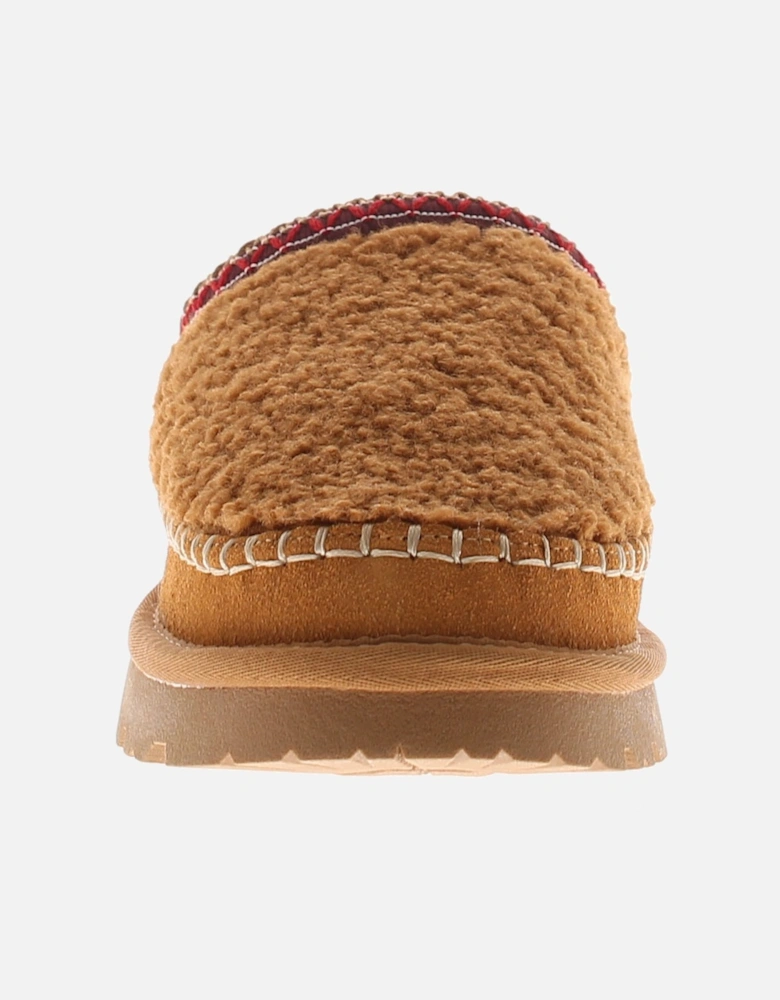 Womens Mule Slippers Faux Fur Lining Snuggle tan UK Size