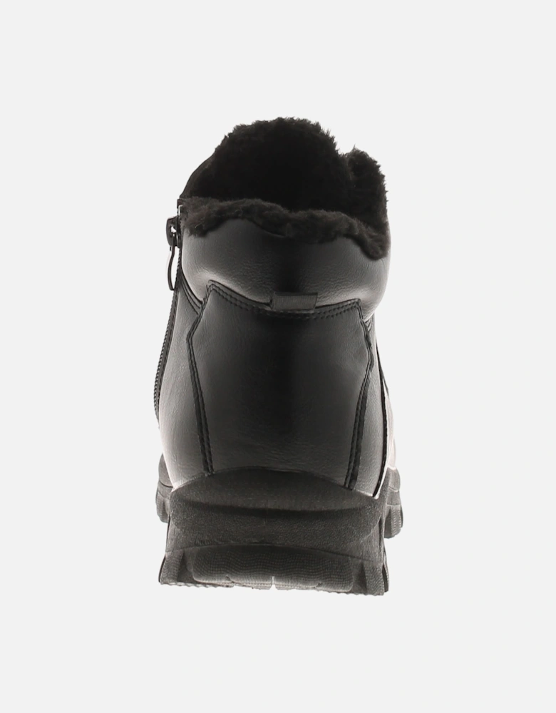 Mens Walking Boots Aspen Lace Up And Zip Up Plush Lined Black UK Size