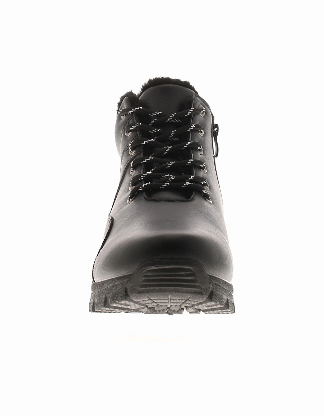 Mens Walking Boots Aspen Lace Up And Zip Up Plush Lined Black UK Size