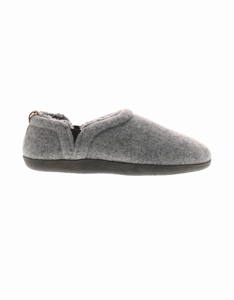 Mens Full Slippers Textile Felt Lease grey UK Size