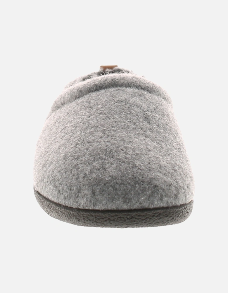 Mens Full Slippers Textile Felt Lease grey UK Size