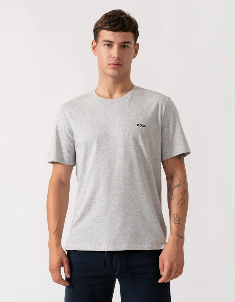 BOSS Orange Mix&Match Mens Stretch-Cotton Loungewear T-Shirt with Embroidered Logo - Light/Pastel Grey 051