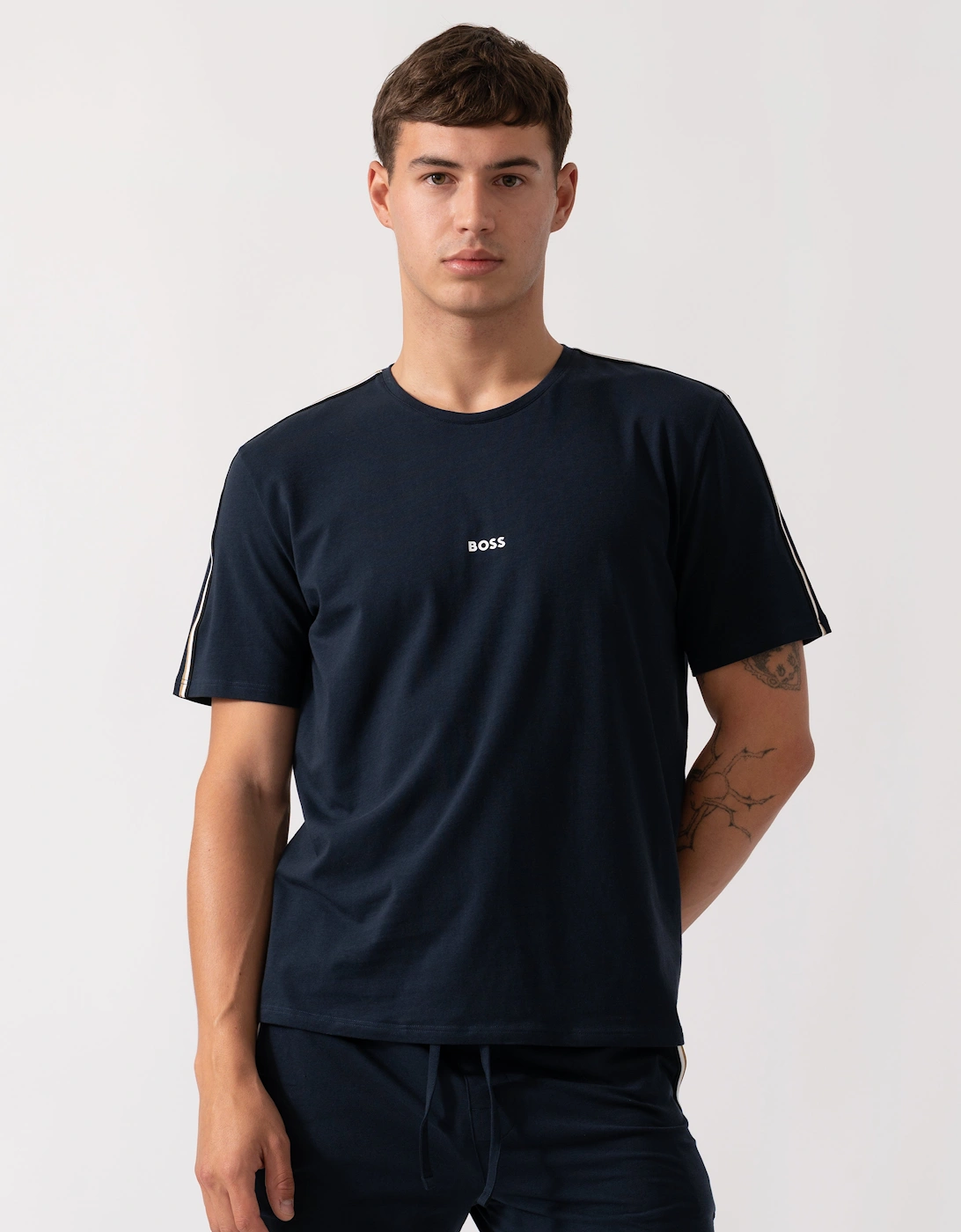 BOSS Orange Unique Mens Pyjama T-Shirt - Dark Blue 403, 2 of 1