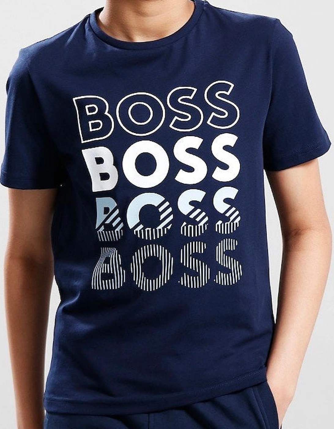 BOSS BOYS NAVY REPEAT LOGO T SHIRT J50775, 3 of 2