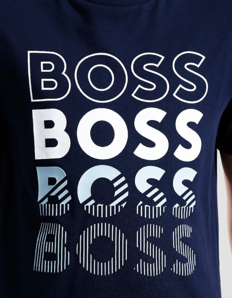 BOSS BOYS NAVY REPEAT LOGO T SHIRT J50775