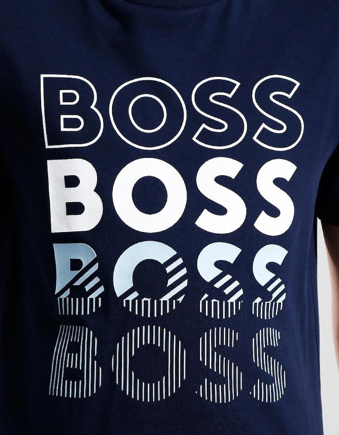 BOSS BOYS NAVY REPEAT LOGO T SHIRT J50775