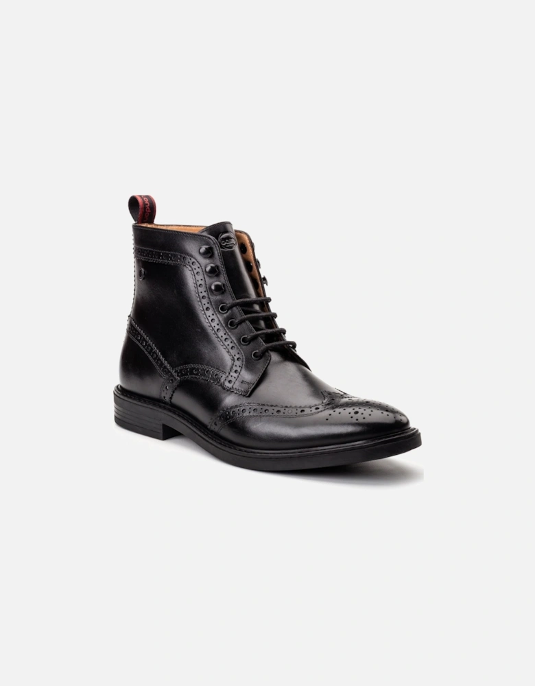 London Bristol Leather Men's Black Brogues Shoes