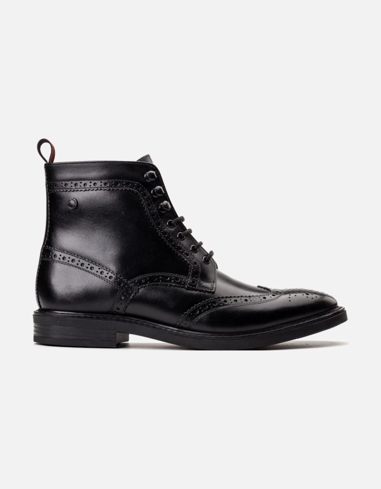 London Bristol Leather Men's Black Brogues Shoes