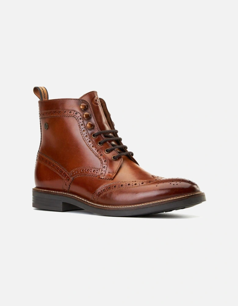 London Bristol Leather Men's Burnt Tan Brogues Shoes