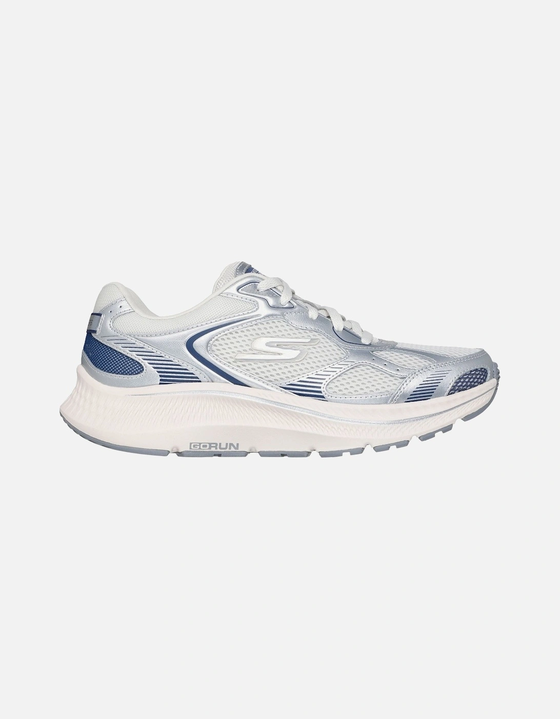 GO RUN Consistent 2.0 Volt Leather Women's Silver/Navy Trainers