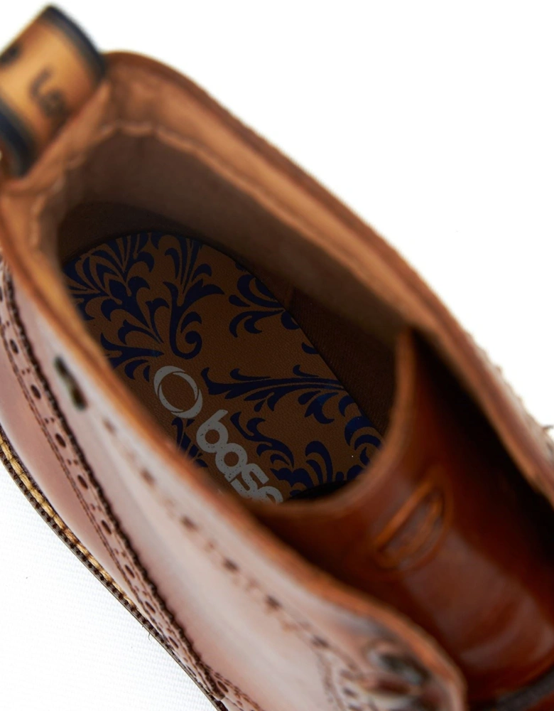 London Bristol Leather Men's Burnt Tan Brogues Shoes