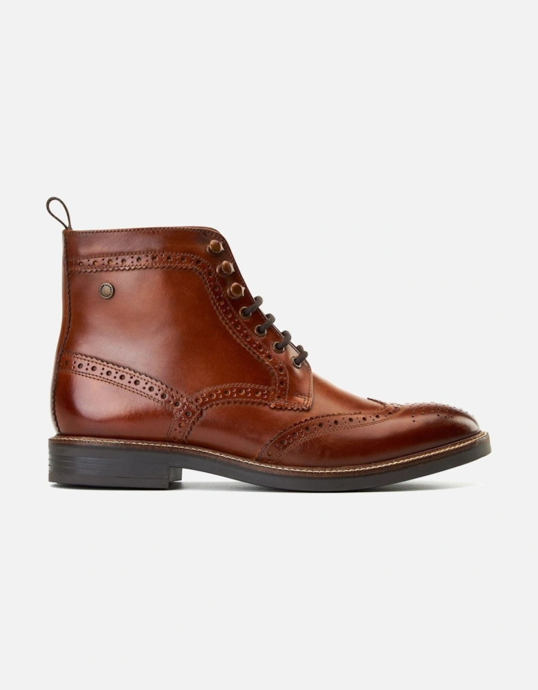 London Bristol Leather Men's Burnt Tan Brogues Shoes