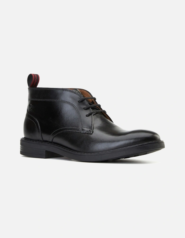 London Lincoln Leather Men's Black Ankle Boots