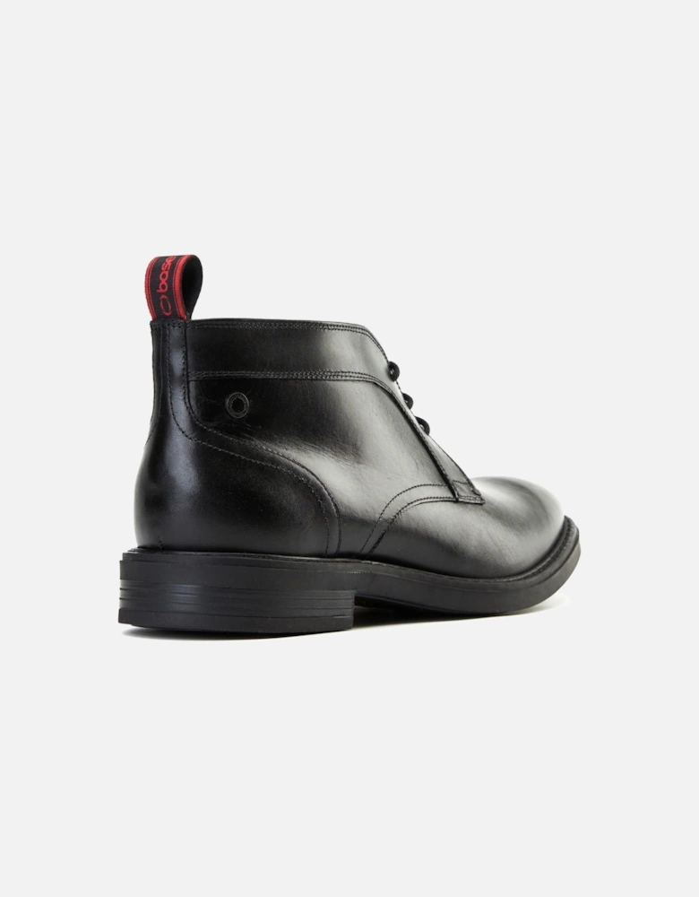London Lincoln Leather Men's Black Ankle Boots