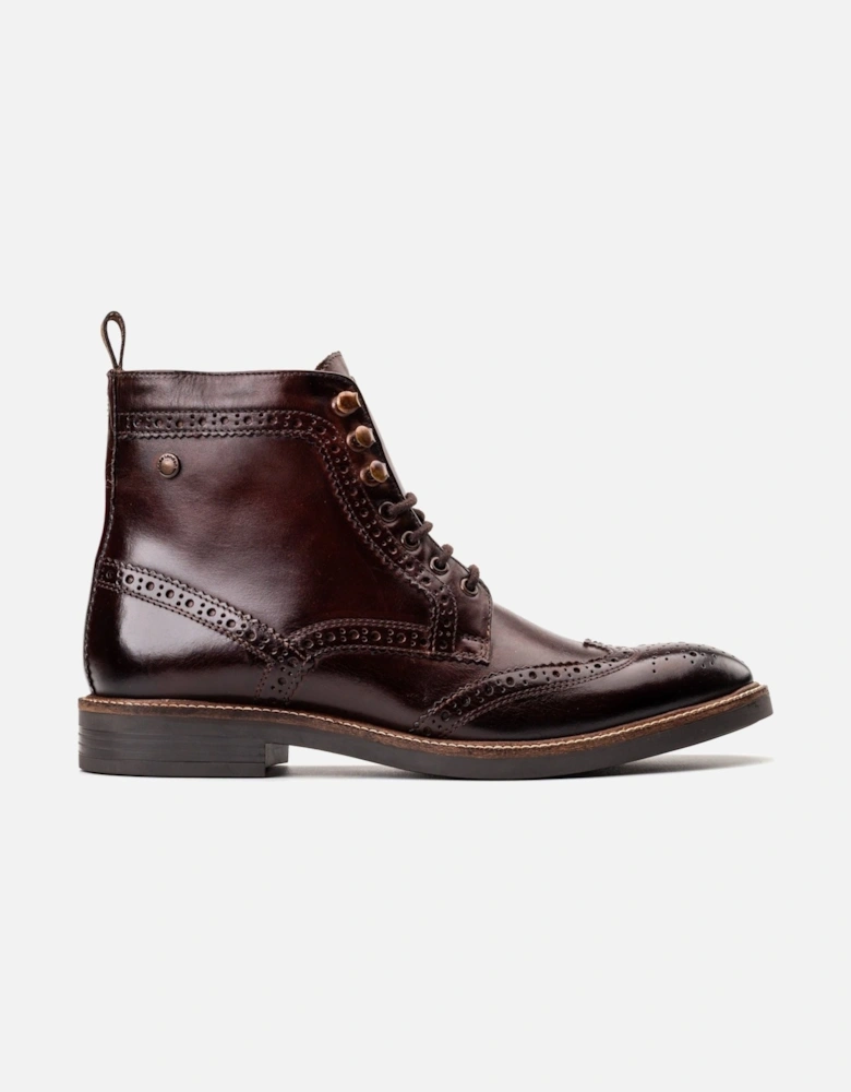 London Bristol Leather Men's Burnt Brown Brogues Shoes