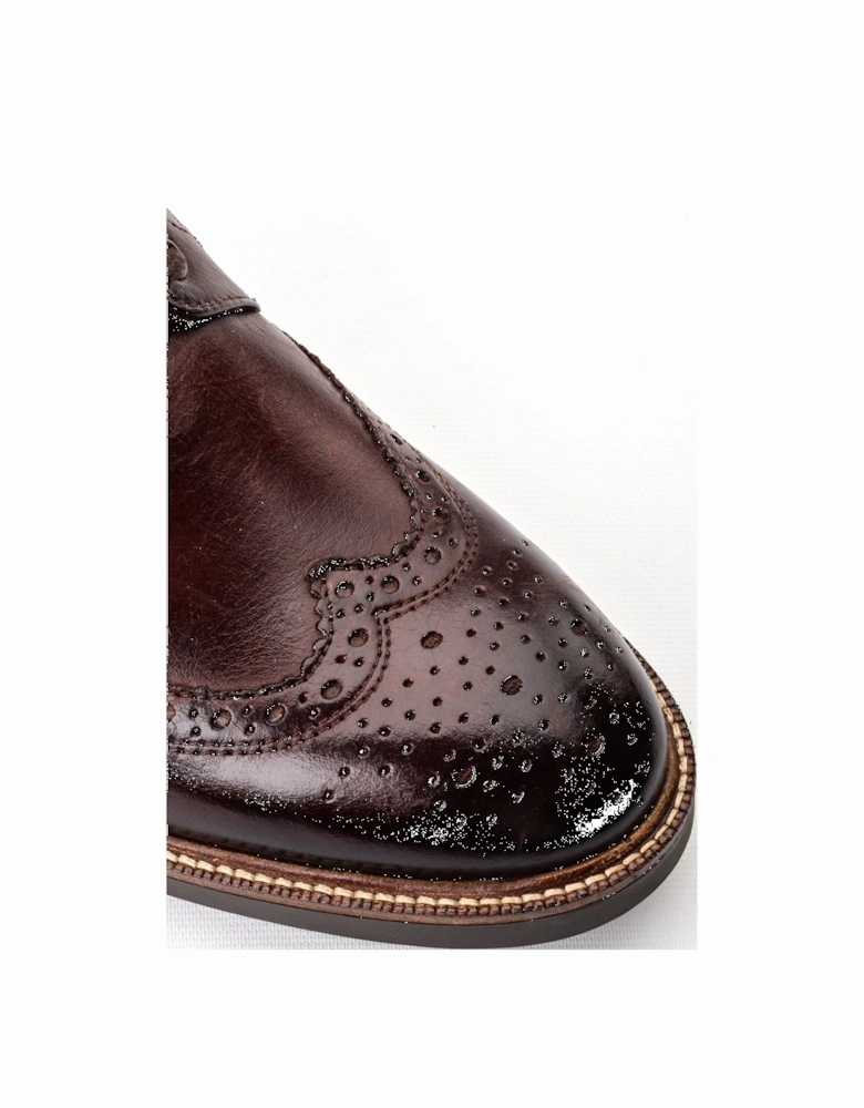 London Bristol Leather Men's Burnt Brown Brogues Shoes