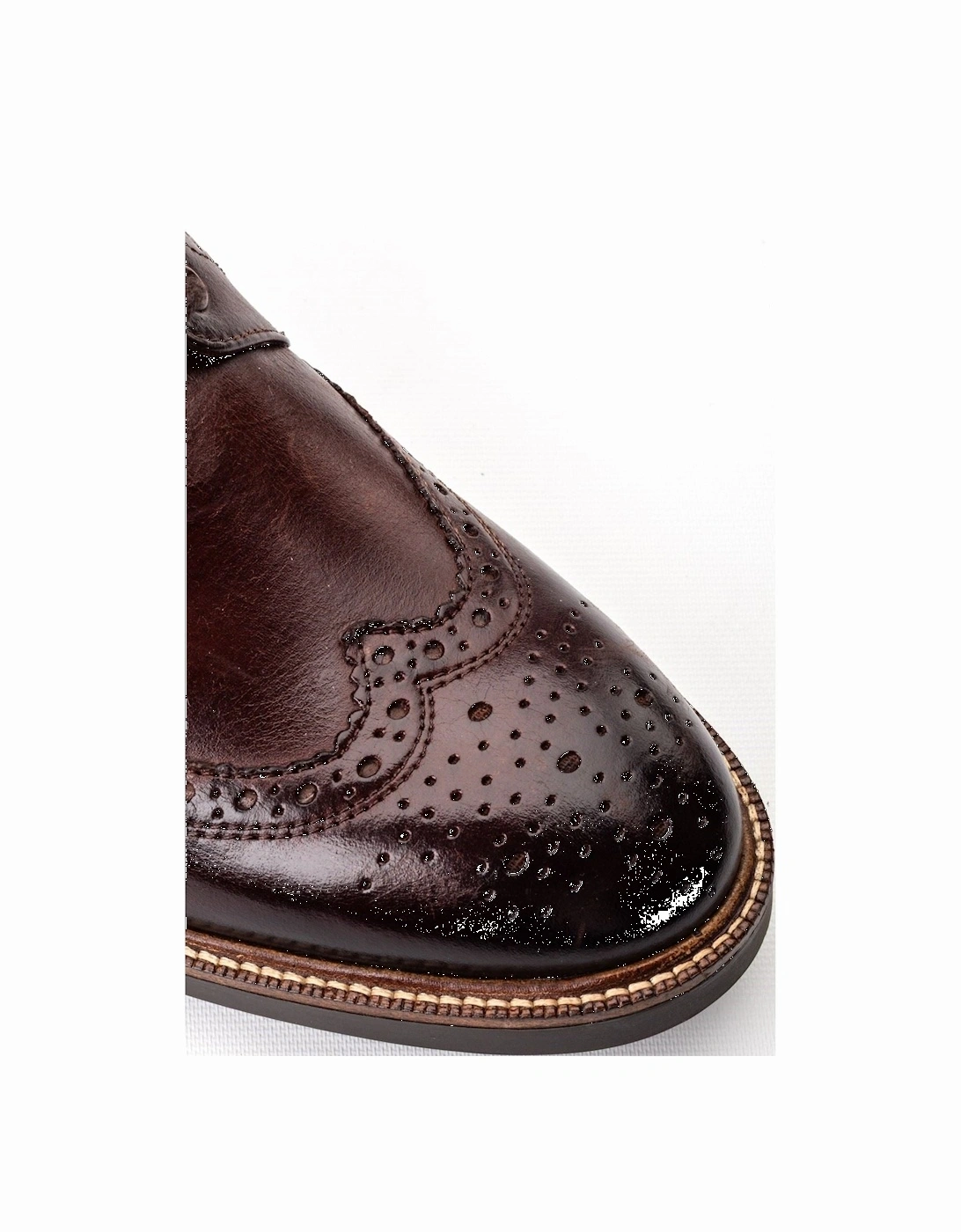 London Bristol Leather Men's Burnt Brown Brogues Shoes