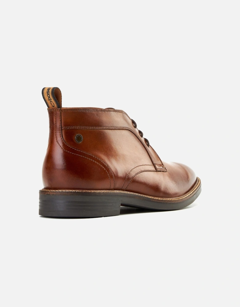 London Lincoln Leather Men's Burnt Tan Ankle Boots