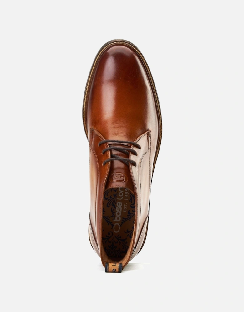 London Lincoln Leather Men's Burnt Tan Ankle Boots